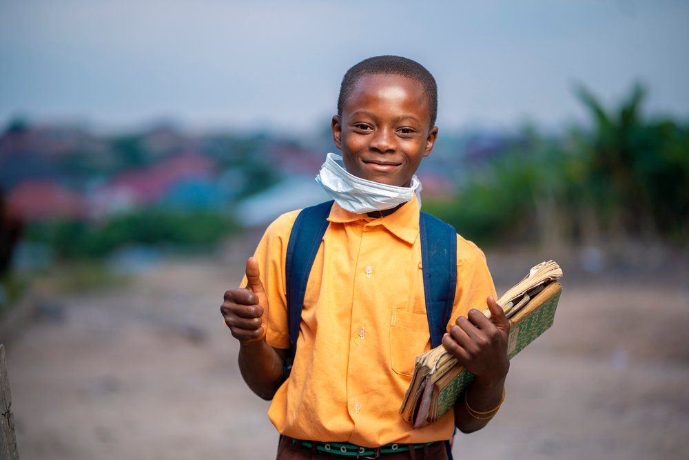 African Boy in School Uniform